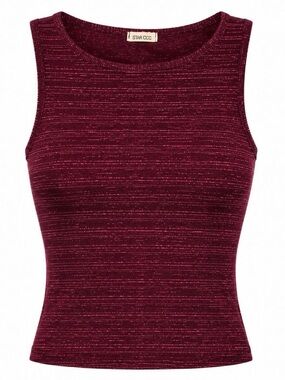 Hot pink shimmer sleeveless crop top from Star CCC